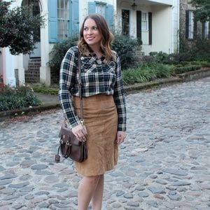 Faux Suede Tan Skirt